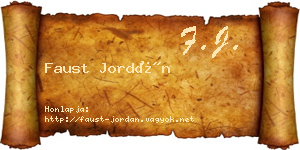 Faust Jordán névjegykártya